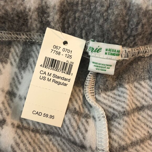 Aerie Womens Gray & White Casual Plaid Drawstring Lounge Jogger Pants Fuzzy M - Picture 3 of 4